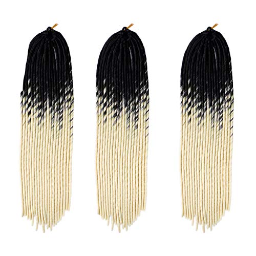 Creamily 3pack/lot 20" Ombre Mixed Color Crochet Faux Braiding Hair Hollow Soft Dreadlocks Braids Hair Extensions 20 Strands/Piece