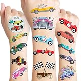 119 PCS Classic Vintage Race Car Temporary Tattoos Sticker Race Car Themed Birthday Party Decorations Supplies Favors Gifts Boys Girls Men Women Retro Cute Fake Tattoo School Prizes Carnival