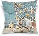 SUABO 18x18 Throw Pillow Covers Summer Beach Decor Pillow Covers with Starfish Printed for Mom's Gif