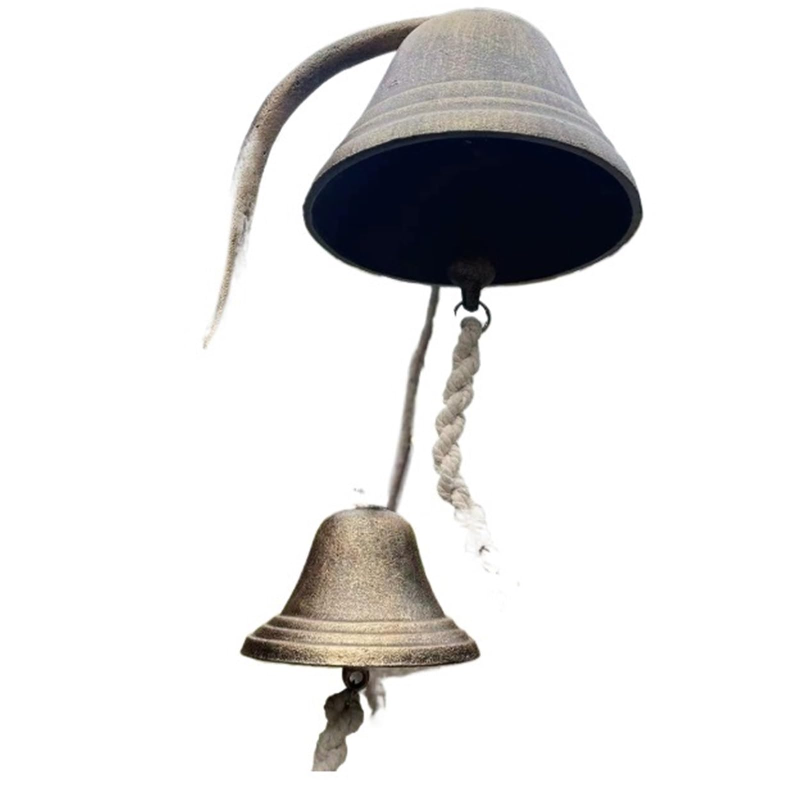 Dfgrgrv One Color Cast Iron Bell Retro Doorbell Cast Iron Bell Garden Pendant Wall Decoration Wrought Rattle Store Coffee(Larg)