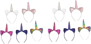 FOMIYES 10 pcs hair ties hair ties for cute hair hoop cat ear hair bands unicorn horn hair?band unicorn party headdress fashion hair hoop glitter hair sequins headband