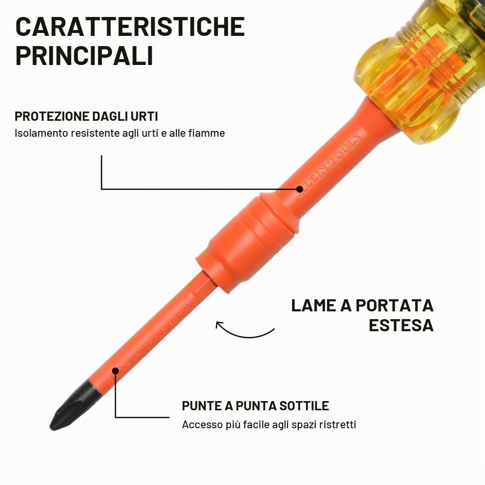 Klein Tools 32306INS - Cacciavite isolato multi-bit 6 in 1, driver multi-bit con collo di blocco automatico, 1000 V, con inserto di memorizzazione
