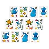 DOITOOL 12 Stück Badewannenaufkleber Meerestiere 15x20 cm, PVC