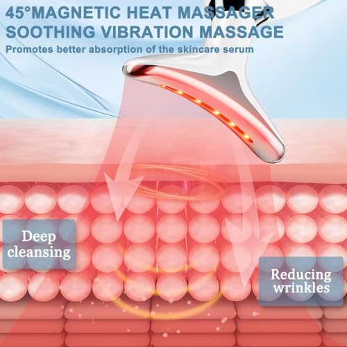 Image of KIMEE Face Massager, Anti-Aging Neck Eye Massager with 7 Colors 3 Modes, Facial Massager for Skin Care, Anti-Wrinkle Device for Slimming Face Electric Face Scrubber