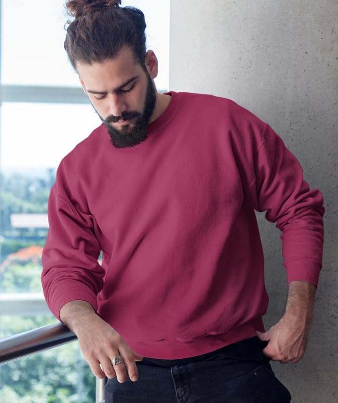 Image of New Men Modern Long Sleeve Sweatshirt Lightweight Comfortable Relaxed Fit Stylish Pullover Plain@1 Parent