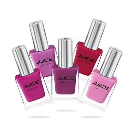Juice Nail Polish Pack of 5 Pink Voltage / Baby Pink / Apple Red / Blossom Pink / Rose Bonbon GLOSS COMBO_30