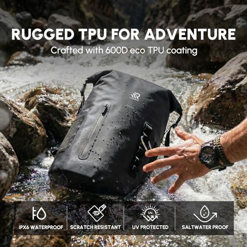 Image of Premium Roll Top Closure Cooler Backpack | Kayaking Beach Paddle Boarding Watersports, 24 Hours Insulated Leak Proof Zipperless Soft Cooler for Men for Fishing