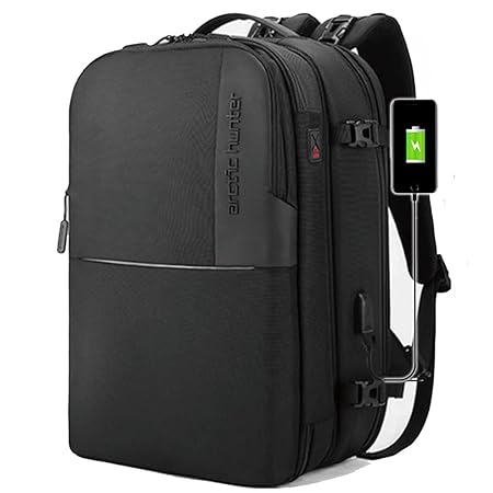 ARCTIC HUNTER 4-in-1 Detachable 17 inches Laptop Bag (Model Wick, Black) Anti-Theft, Waterproof, External USB for Men & Women by Walkent