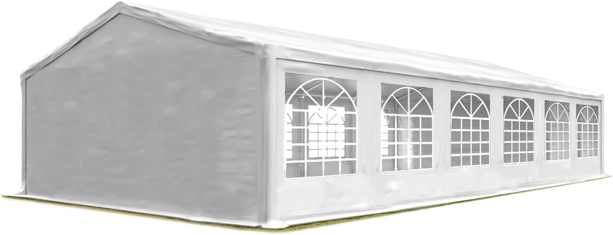 TOOLPORT Partyzelt 6x12 m Pavillon Starke PVC 600 N Plane wasserdicht und schneller Aufbau