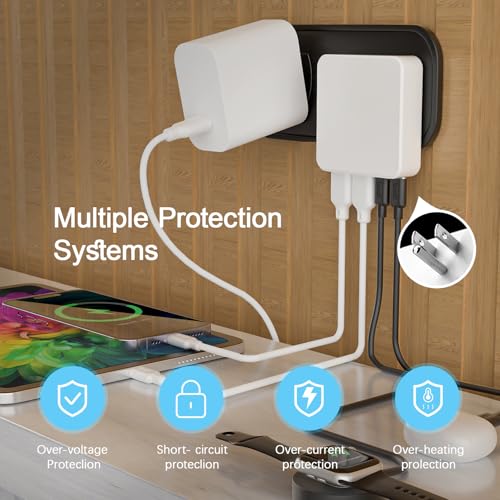 BUDI Flat USB C Wall Charger, 34W 4-Port USB Charger Block, Fast Charging Block with 20W Port Power Delivery and Dual Type-C for iPhone 16/15/14/13/12/11/Pro Max/XS/XR/8/7,Tablets - image 6