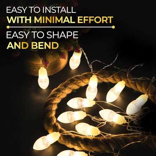 Image of Lexton Fairy 14 Vintage Bulb Shape LED String Light | 14 LED, Plug Sourced, 4 Meter Long | Suitable for Diwali, Birthday, Festival, Wedding, Party, Patio, Lawn, Restaurants (Pack of 1, Warm White)