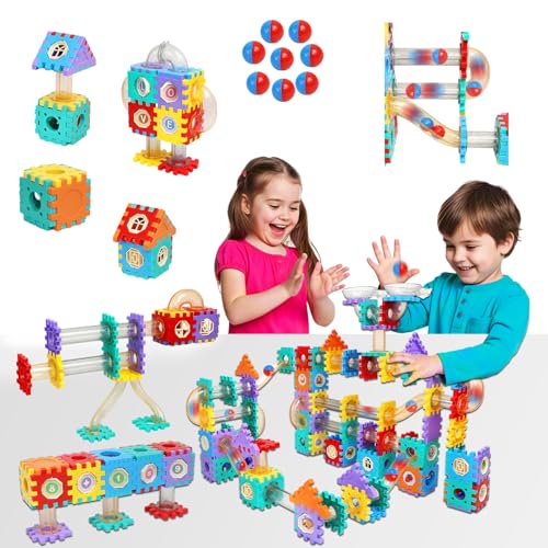 AOSITE 234 PCS STEM Marble Run Building Learning Toy Kid Gift Construction Race Track Marbles Run Building Block for 4 5 6 7 8 9 10 11 12Years,...