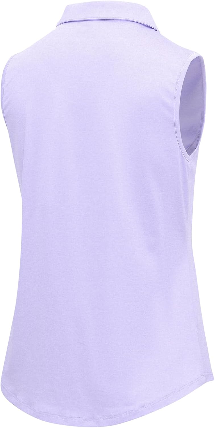 BGOWATU Women's Golf Shirts Sleeveless Polo Shirts Collared 3 Buttons Tennis Tank Tops UV Protection Quick Dry - Image 4
