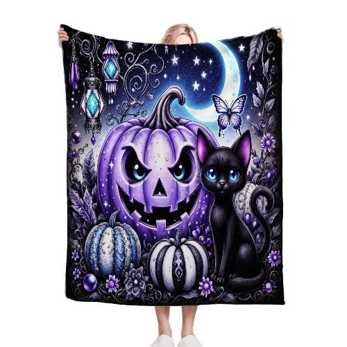 Przytulny koc 150 x 200 cm, liliowy, krótki, ciepły, puszysty koc do oglądania telewizji, koc z mikrofibry, nadruk 3D, puszysty pluszowy koc dla rodziny, matki, taty, dzieci, żony, przyjaciół