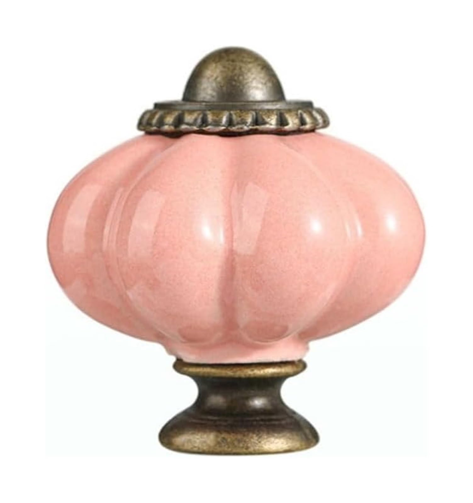 Opeximatun Style8 Drawer Knobs, Retro Single Hole Ceramic Pumpkin Handle Round Vintage Cabinet Knob European Style(Style8)