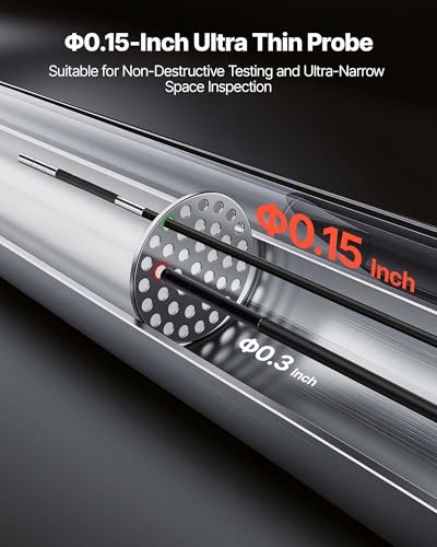 VEVOR Endoscopio Articulado 4 Vías con Luz, Cámara de Inspección Industrial de 1080P HD con Sonda Articulada Ultra Delgada de 0.15 Pulgadas, Cámara Flexible Tipo Serpiente para Inspección Automotriz y Pared, 4.9 Pies miniatura 3