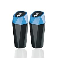 Vista 10 de Basurero para automóvil con tapa, diseño de mini diamante, papelera portátil y automática para automóvil, oficina, hogar, cocina (2, negro)