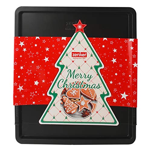Zenker ausziehbares Plätzchenblech Sparkling Christmas, verstellbares Ofenblech, rechteckiges Backblech mit Antihaftbeschichtung, hochwertiges Küchenblech...