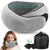 Kazaigou Coussin de Voyage – Oreiller de Voyage Ergonomique en Mousse Mémoire, Compact et Confortable pour Avion, Train et Voiture