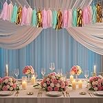 Shiny Tassel Garland Tissue Paper Tassel Banner,Tassels Party Decorations for Wedding,Birthday,Bridal/Baby Shower,Pack of 20 (Gold/Mint/Peach/Pink) - Image 4