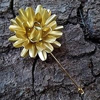 Algopix Similar Product 10 - Handcrafted Brass Metal Flower Lapel Pin