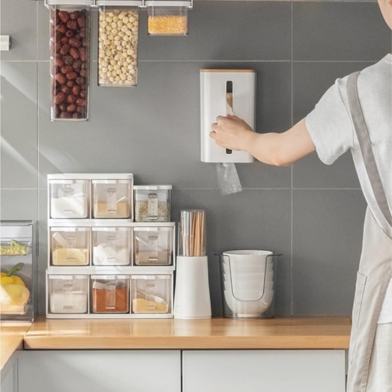 Seasoning Container Set Multi Compartment Integrated Kitchen Storage Box for Home Use