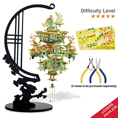 Piececool Metal 3D Puzzles For Adults, Creative Home Decoration - Lovers Pavilion 3D Metal Model Building Diy Craft Kits Best Birthday Gifts, 557 Pcs #TOP4