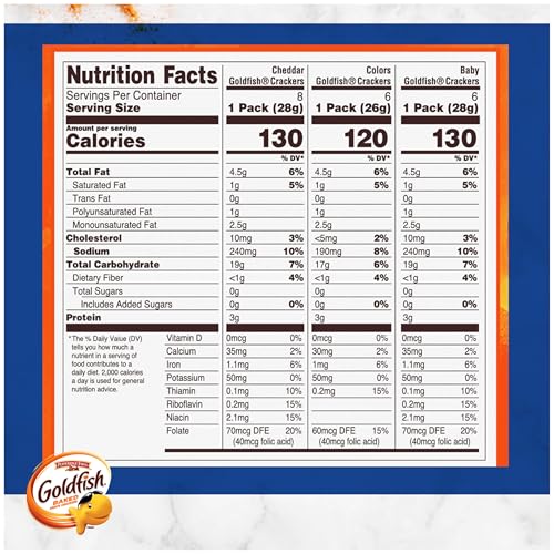 Image of Goldfish Family Faves Cheese Cracker Snack Packs, 20 Count Variety Pack