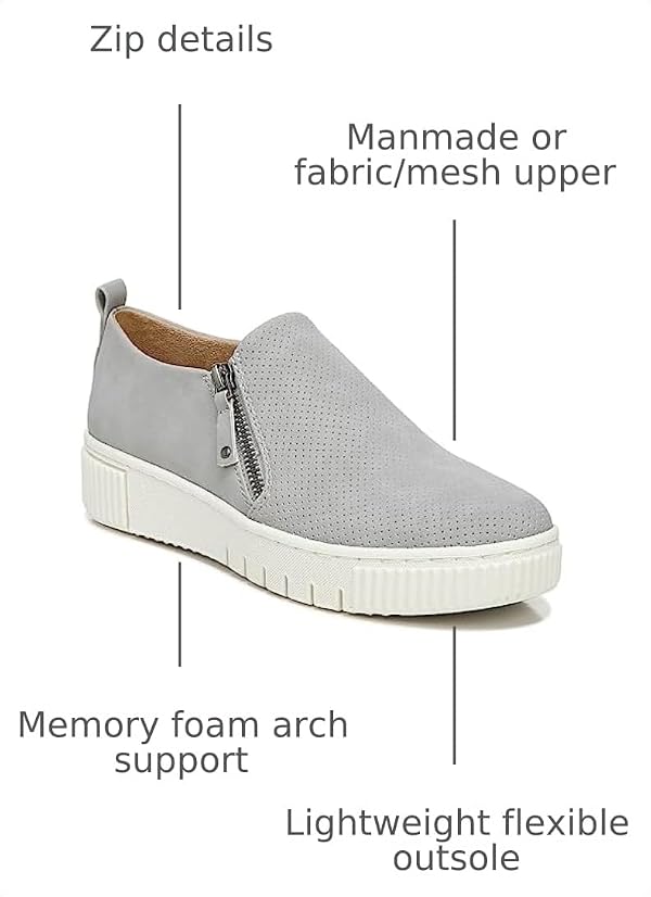 Naturalizer Soul Womens Turner Platform Zipper Slip On Fashion Sneaker, Stone Smooth, by Naturalizer - Used condition - Image 3