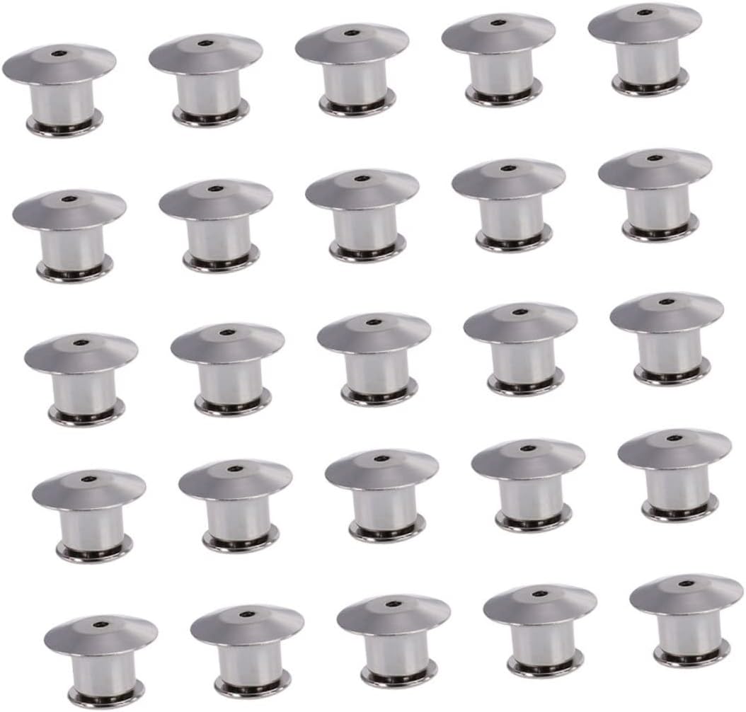 STOBOK 75pcs Top-Class Metal Brooch Pins Locking Pin Backs for Badges Smooth Finish No Tools Needed for Jewelry Name Tags