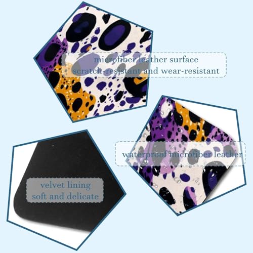 Funda portátil 35 x 25,9 cm con estampado de leopardo morado resistente 3