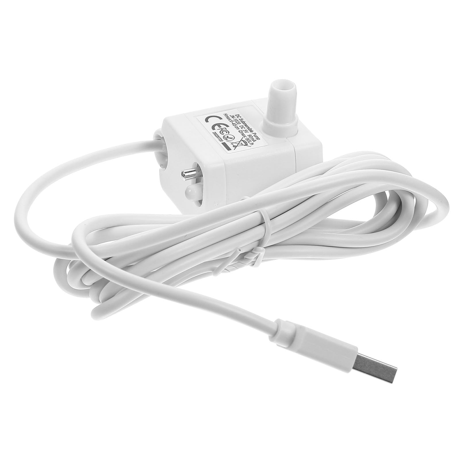 Pompa Sommergibile Silenziosa per Fontanella Acqua Gatti Protezione Anti-dry Burn, Materiale Abs Bianco e Cavo USB per Uso Domestico e Negozi di Animali