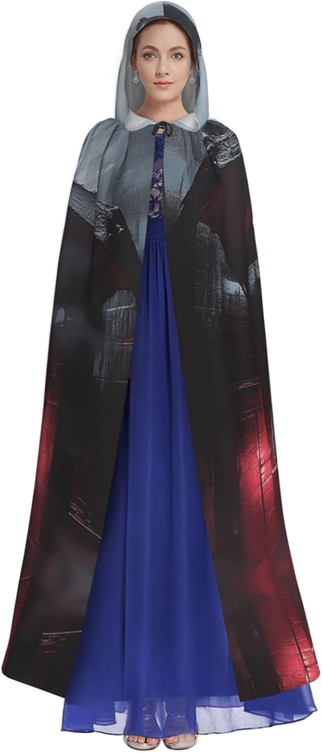 Red Light Dragon Unique Darkness Poncho Shawl - Customizable Wearable Blanket for Women, Perfect Halloween Costume Accessory, Knight, Akatsuki, and More
