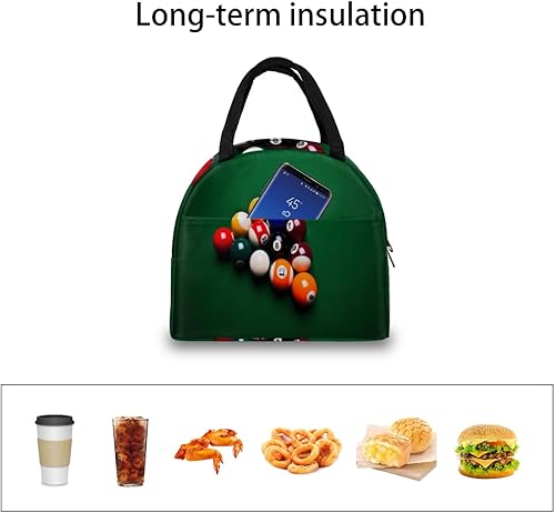 Miniatura 6 de Lonchera de billar, lonchera aislada para hombres y mujeres, bolsa de almuerzo a prueba de fugas, bolsa de preparación de comidas linda, lonchera