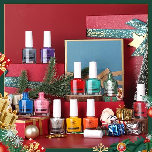 BORN PRETTY Nail Stamping Polish Fingernail Stamp Polish Set Manicure Print Nail Polish for Stamping Plates 12 Colors Bulk Nail Polish Set Gift Collection