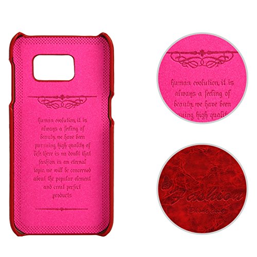 JSLY – Capa rígida de couro com textura de cera de óleo para Galaxy S7 Edge/ G935 com compartimentos