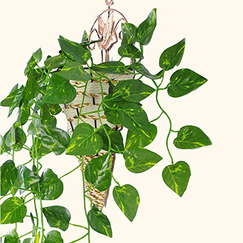 Kalolary 84Ft 12 Strands Artificial Ivy Garland Leaf Vines Plants Greenery, Fake Vine Plants Leaf Garland, Hanging For Wedding Party Home Garden Kitchen Office Wall Decor(Scindapsus Vine) #TOP6