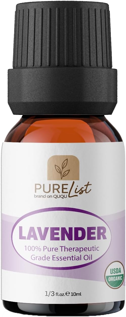 PureList Lavender- Bulgarian Essential Oil- 100% Pure Premium Grade, Undiluted, Natural, Therapeutic, Aromatherapy, The Best for Diffuser, Skin, Humidifiers, Kid Safe 10 ml (.33 fl oz)