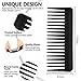 Patelai Wide Tooth Comb Large Hair Detangling Comb for Curly, Wet Dry Hair, No Handle Detangler Accessories(Black, White)