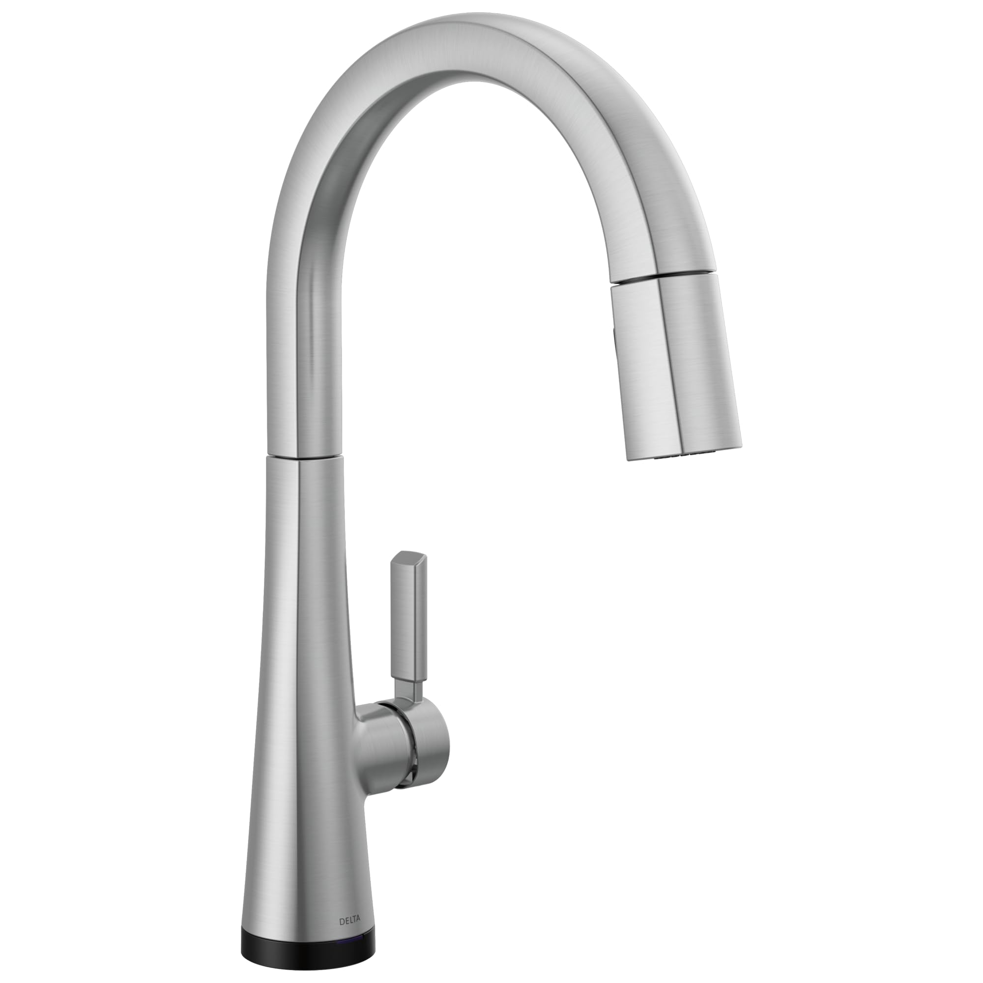 Delta Monrovia Touchless Kitchen Faucet with Touch Technology, Brushed Nickel Kitchen Sink Faucet with Pull Down Sprayer, Single Hole, Lumicoat Arctic Stainless 9191TL-AR-PR-DST