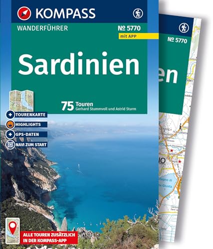KOMPASS Wanderführer Sardinien, 75 Touren mit Extra-Tourenkarte: mit Touren und GPS-Daten in der KOMPASS-App