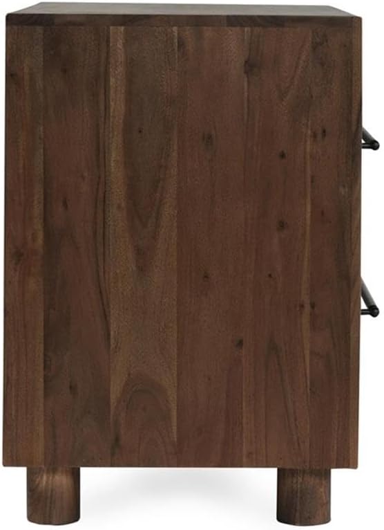 Classic Home Jaxon 2-Drawer Acacia Wood Nightstand in Cocoa Brown