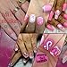 Breast Cancer Awareness Nail Decals - 4 Sheets Self-Adhesive Pink Ribbon Designs for Women DIY Supplies