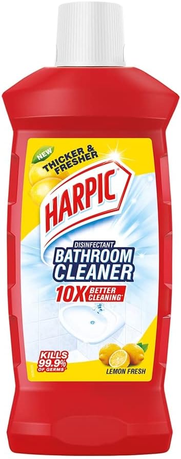 Harpic Disinfectant Bathroom Cleaner Liquid, Lemon - 1 L | India's # 1 Bathroom Cleaner