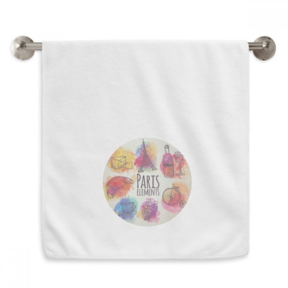 Serviette Tour Eiffel Paris blanche de 33x74 cm douce pour visage