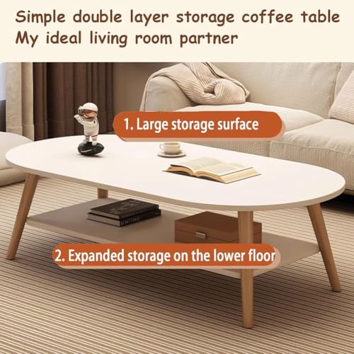 Table basse bois rectangulaire double plateau pour optimiser un salon - 4