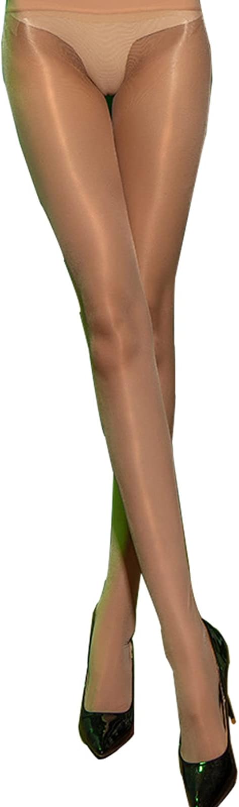 5D Oil Shiny Pantyhose for Women Sheer Transparent Silk Nylon Bright Glossy Shine Wet Look Seamless Shaping Tights