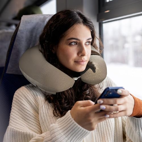 Almohada de viaje de espuma viscoelástica negra miniatura 6