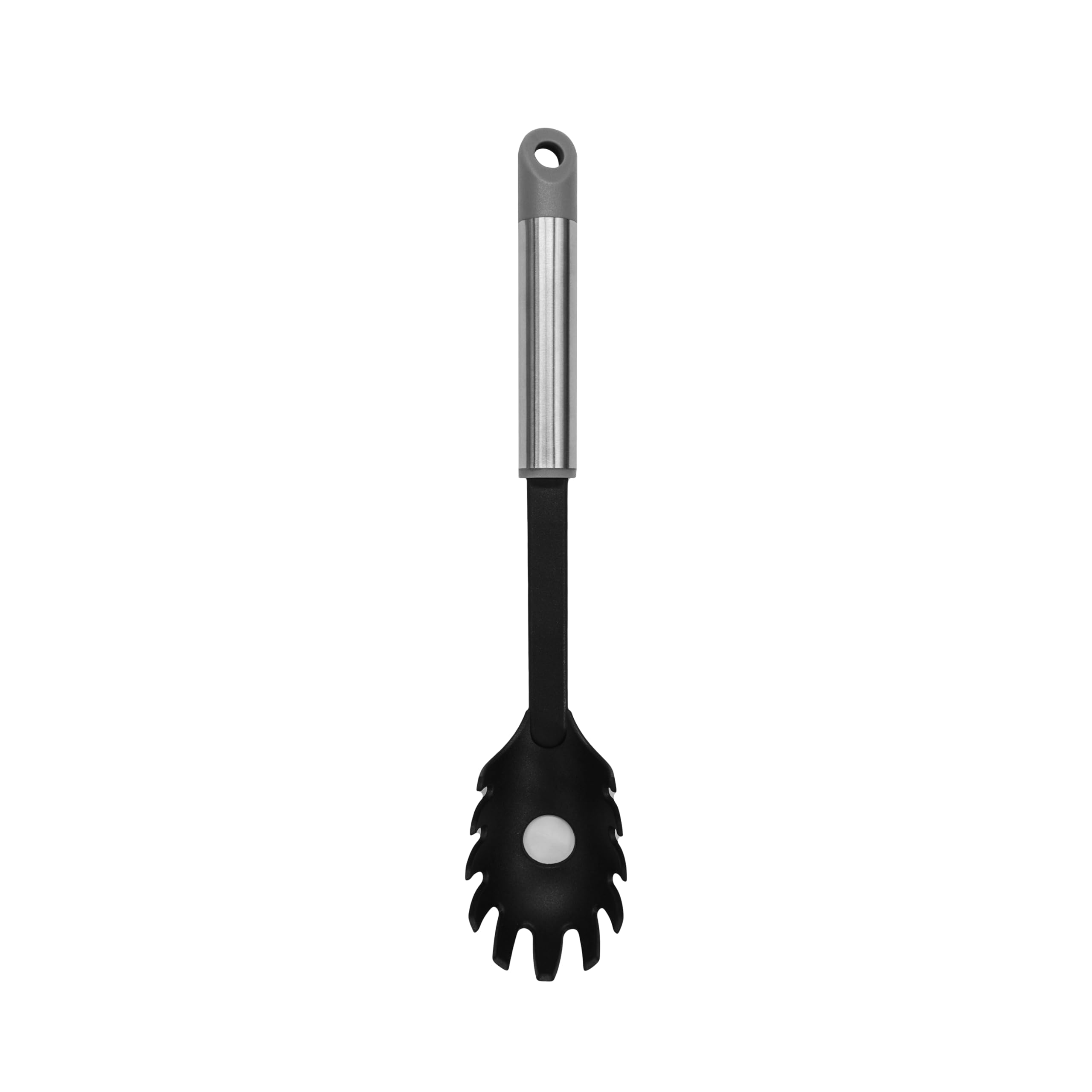 Fackelmann MODE Spaghetti Spoon, Non-Stick Anti-Scratch Plastic Server, Pronged Pasta Fork with Portion Measure