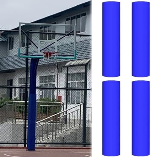 Coussinets de protection pour poteau de basket bleus par 4 pour gymnase et école